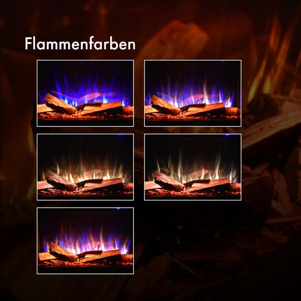 Glow Fire Elektrokamin 'Portia Mini Linksoffen mit Deluxe Echtholzdeko| LED Standkamin in weiss mit Heizung (1500 W) | HxBxT: 90 x 86,7 x 45 cmcm