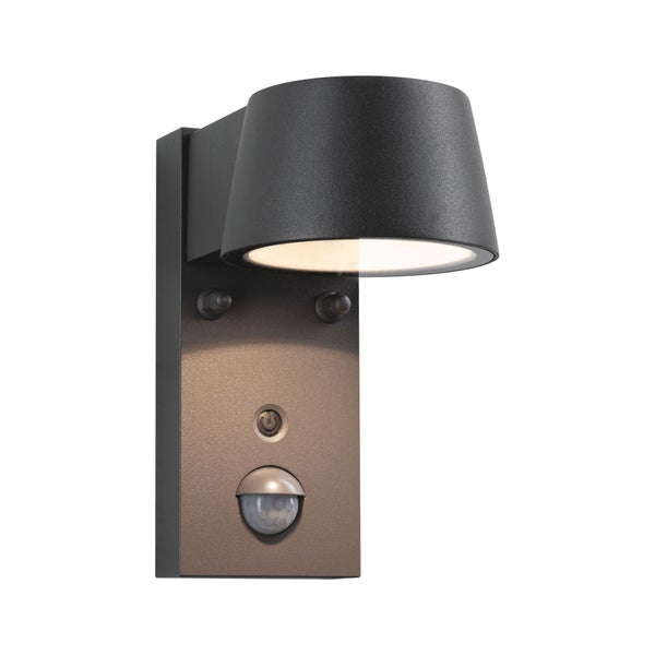 LED Außenwandleuchte mit Bewegungsmelder und Powerbutton für Fassadenbeleuchtung