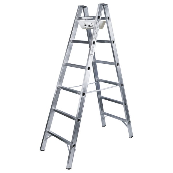 Doppelleiter aus Aluminium mit Stufen