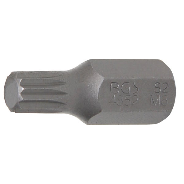 BGS Bit Antrieb Außensechskant 10 mm (3/8) Innenvielzahn (für XZN) M8 - 4852