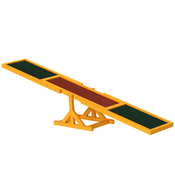 PawHut Hundewippe, Hunde Agility Wippe aus Holz, Rutschfest Hunde Agilitäts Rampe für Hunde unter 30 kg, für Balance, 180 x 30 x 30 cm Naturholz