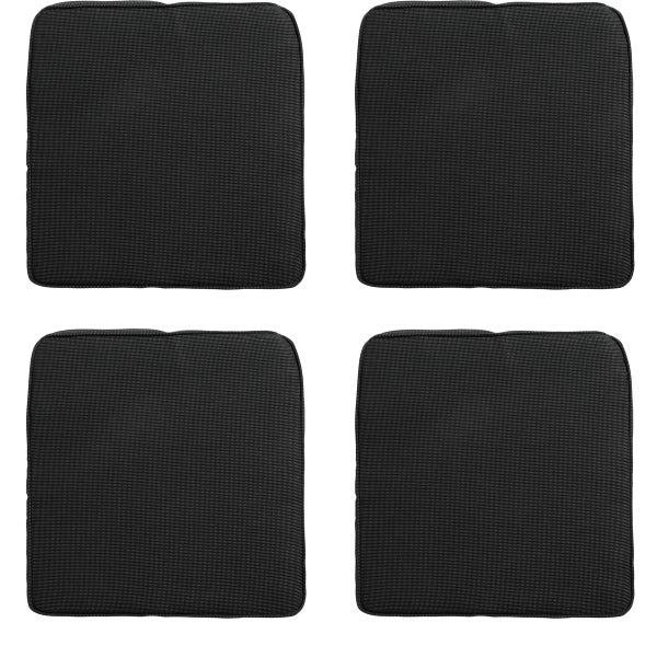 Sitzkissen Wicker Rib schwarz - Ca. 48x48 cm - 4er-Set