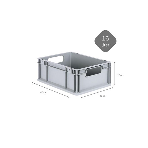 PROREGAL Spar Set 10x Eurobox Nextgen Economy Mit Auflagedeckel & 4x Schiebeschnappverschlüsse Grün Griffe Offen HxBxT 17 x 30 x 40 cm 16 Liter