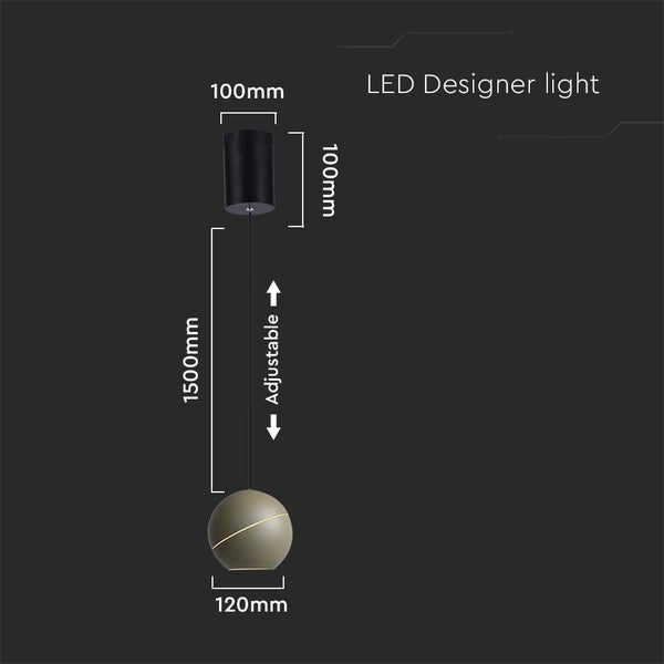 LED-Designerleuchte mit verstellbarer Höhe und den Maßen 100 mm, 1500 mm und 120 mm