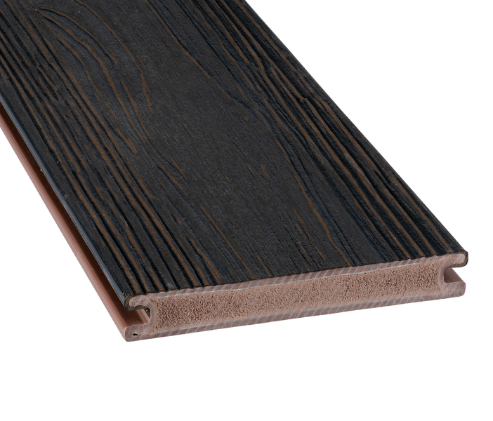 GartenLand WPC Terrassendiele Nova 21 x 140 x 3000 mm Kaffeebraun-Multicolor Geprägte Holzstruktur Co-Extrudiert Massivprofil