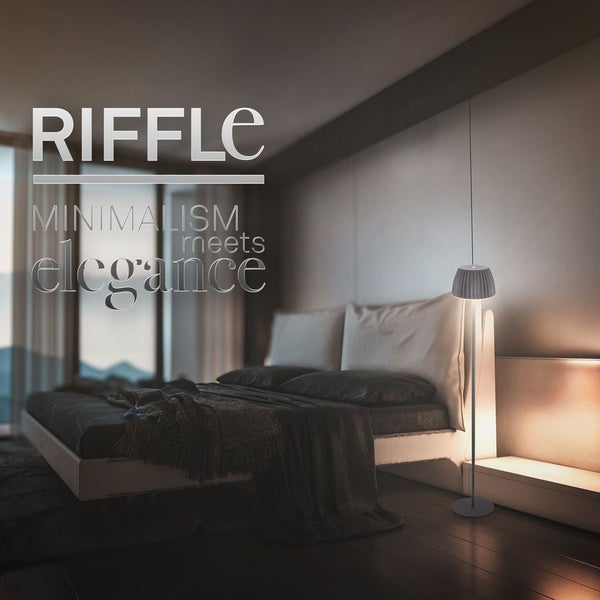 Akku Stehleuchte mit Touchdimmer 4,2W 400 lm 2700 K H 1,24 m Riffle anthrazit