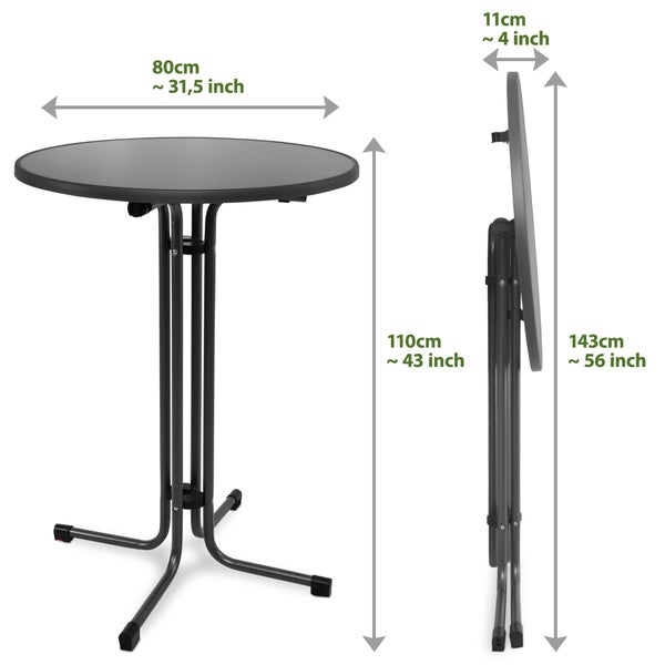 Beautissu Sylt Stehtisch Ø 80 cm Grau