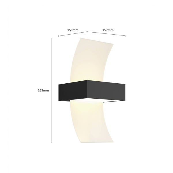 Lucande LED Wandleuchte außen Skadi (spritzwassergeschützt (Modern) in Alu aus Metall (96 flammig, ) - Außenwandleuchten Wandlampe Led Außenlampe Outdoor für Außenwand/Hauswand Haus