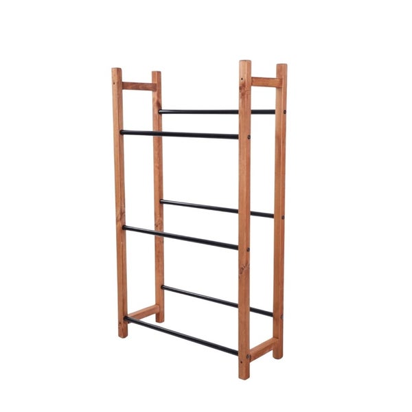 PROREGAL Getränkekistenregal EIFEL HxBxT 138x82x32cm 6 Kisten auf 3 Ebenen Massives Kiefernholz Braun geölt