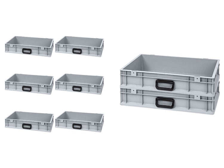 PROREGAL Spar Set 8x Eurobox Nextgen Portable Uno HxBxT 12 x 40 x 60 cm 23 Liter Eurobehälter Transportbox Transportbehälter Stapelbehälter