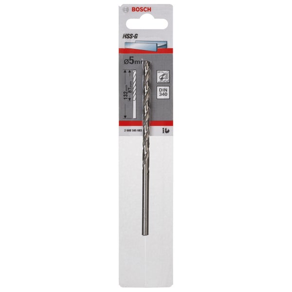 Bosch 1x Metallbohrer HSS-G DIN 340 5 x 87 x 132 mm - 2608595683