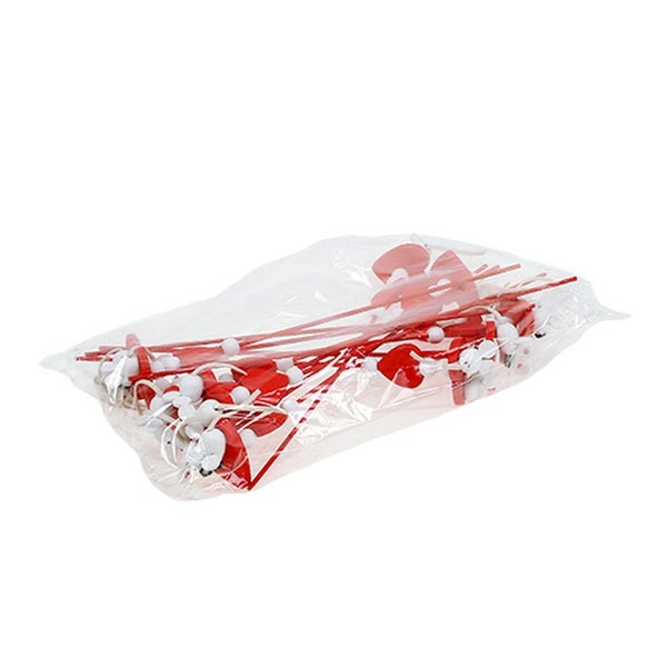 Verpackung mit Dekorationssteckern mit Herzen und Kugeln