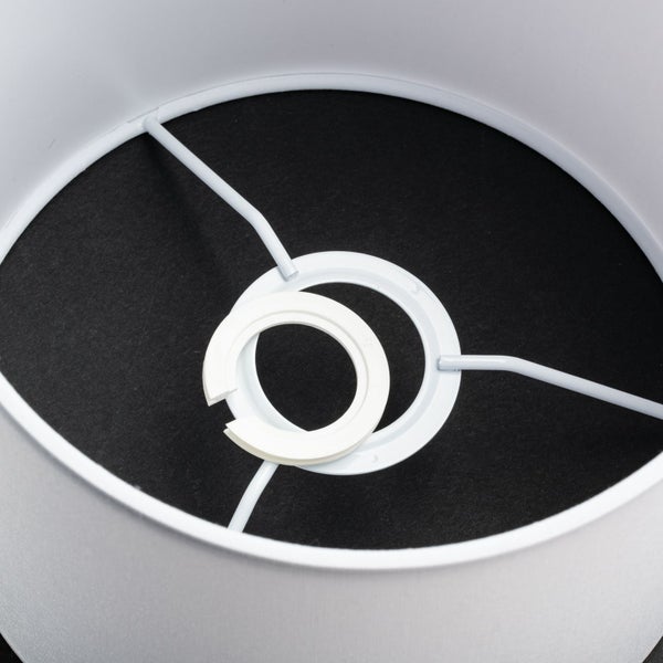Lampenschirm (Ø 20 cm), Stoff, Höhe 16,5 cm, rund, Aufnahme für Fassung E27 E14 mm, Ersatzschirm für Hängelampen, Stehlampen, Tischlampen, Weiß