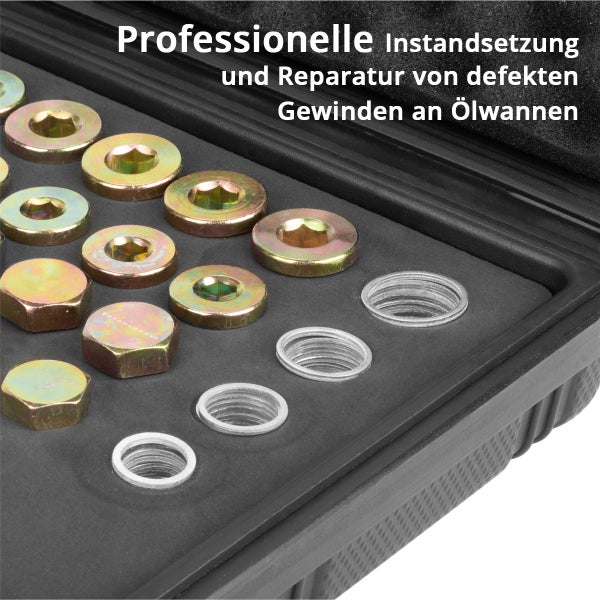 Einsatz für die Reparatur defekter Gewinde an Ölwannen