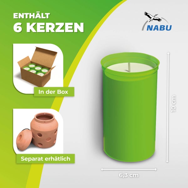 6er-Set ökologische Kerzen aus REWAX-Biomasse für Frostwächter FireFly