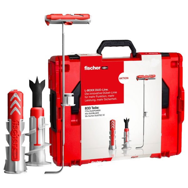 Fischer L-Boxx Duo-Line Dübel-Set mit verschiedenen Dübeln und Montage Werkzeug