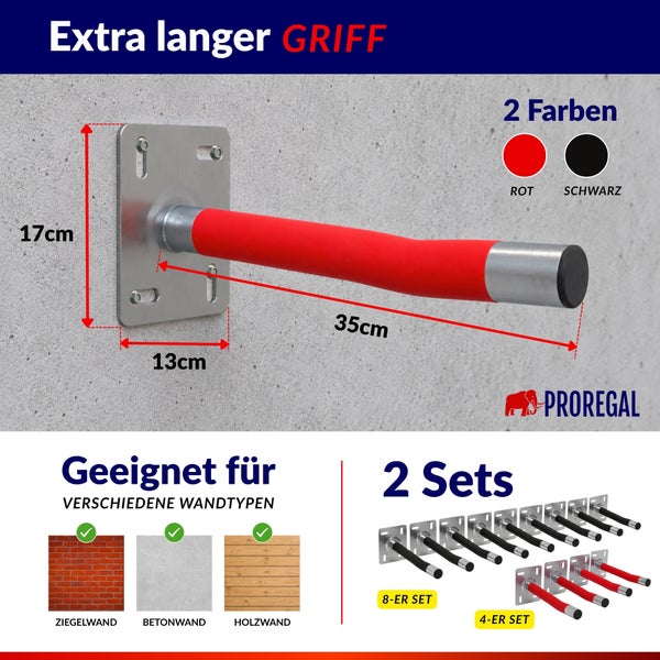 Wandhalterung für schwere Gegenstände von Proregal mit Montageplatte, 35 Zentimeter Ausladung, geeignet für Ziegel, Beton und Holz.