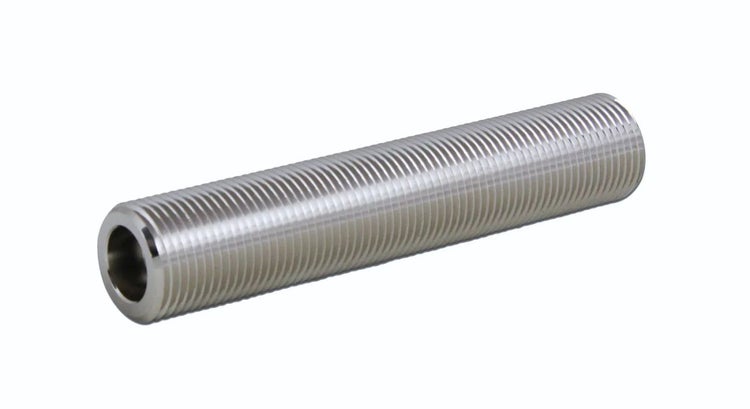 Gewinderohr aus Metall mit durchgehendem Außengewinde.