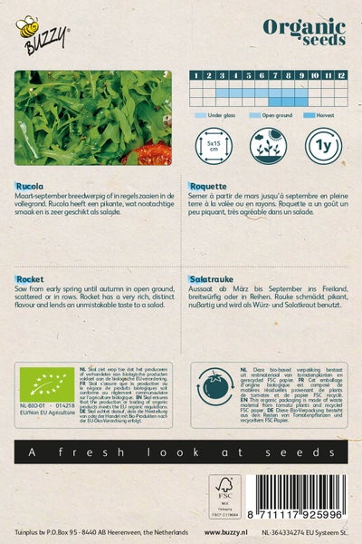 Bio-Saatgutpackung Rucola