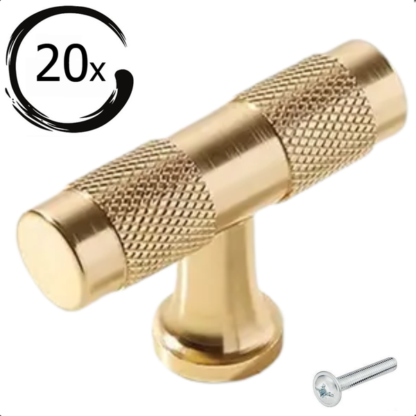 Zwanzig Möbelknöpfe aus Metall mit Schrauben