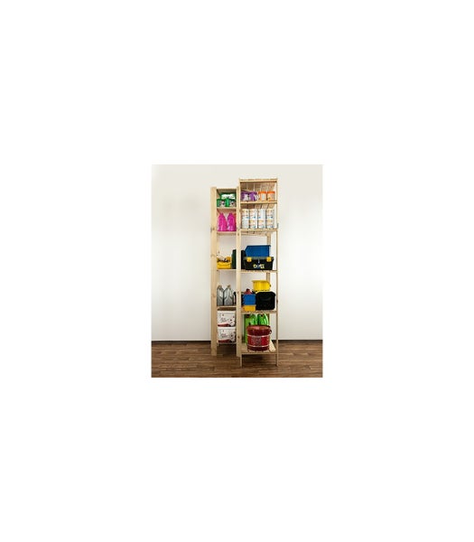 PROREGAL Eckregal Woodland HxBxT 230 x 85 x 50 cm Fachlast 120 kg 6 Fachboden Kiefernholz Natur