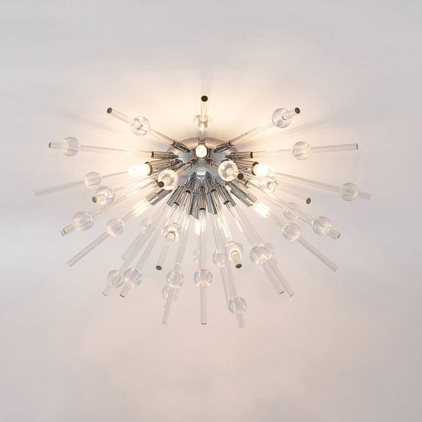 Lucande Deckenlampe Kirai (Design, Modern) in Chrom aus Metall (6 flammig G9) - Design Deckenleuchte Lampe Wohnzimmerleuchte