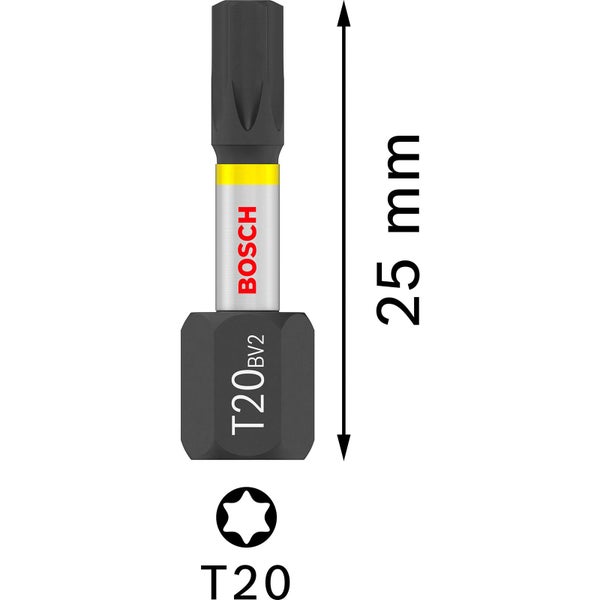 Bosch T20 Torx Bit, 25 mm
