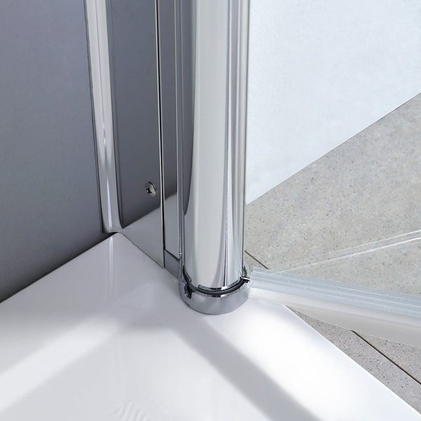 Eckdusche 70x90 cm mit Drehtüren, Chrom teilgerahmt | Cristal