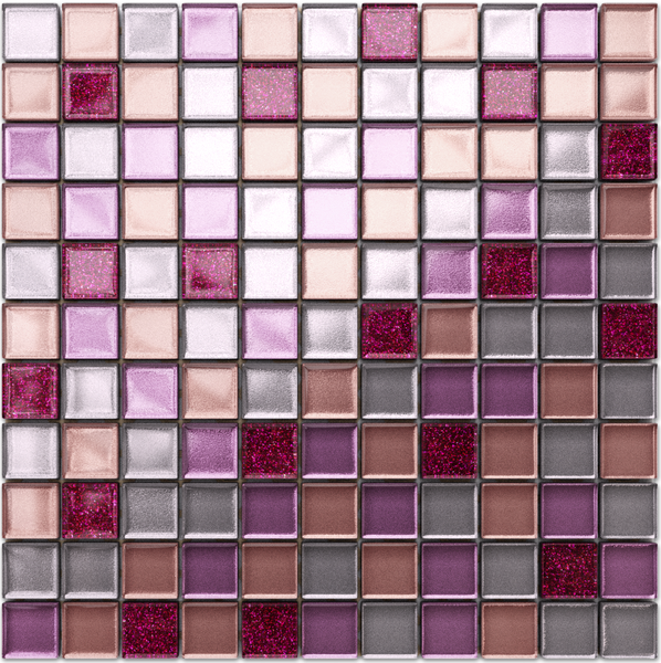 Glasmosaik auf Netz für Bad und Küche 30cm x 30cm  - Barbie