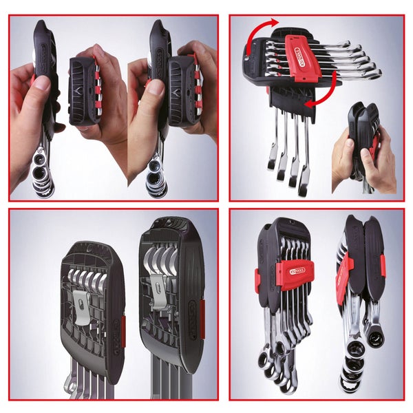 KS Tools Ringratschenschlüssel Satz mit Halter