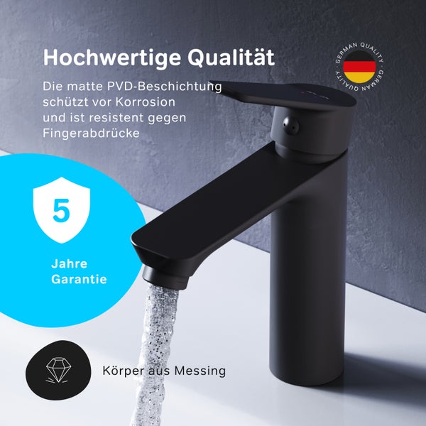 AM.PM Waschtischarmatur mit Einhebelmischer FTA02122 Hit Schwarz matt