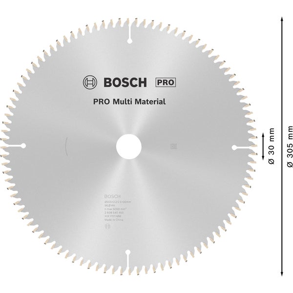 Bosch PRO Multi Material Kreissägeblatt 305 x 3,2 x 30 mm - 2608640453