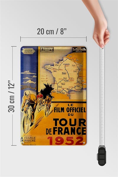 Blechschild Spruch 20x30cm le film Fahrrad Tour France 1952