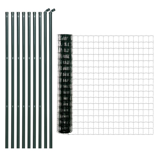 Outsunny Gartenzaun, Drahtzaun, 10 x 1,68 m, Stahl, Grün