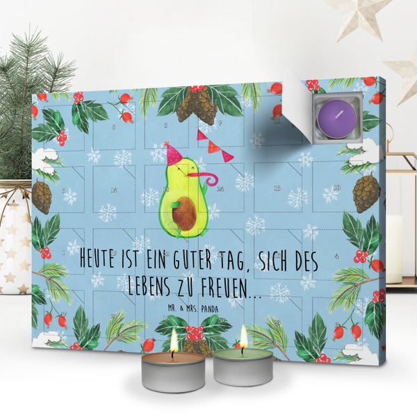 Mr. & Mrs. Panda Duftkerzen Adventskalender Avocado Party - Blau Pastell