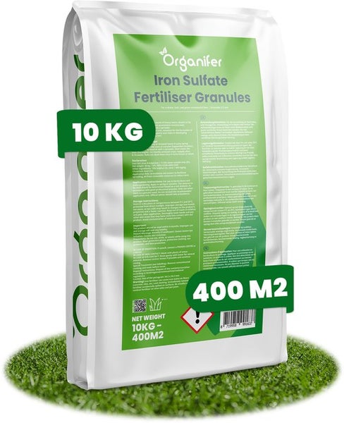 Eisensulfatdünger - Moosentferner - 10kg für 400m2 - Organifer