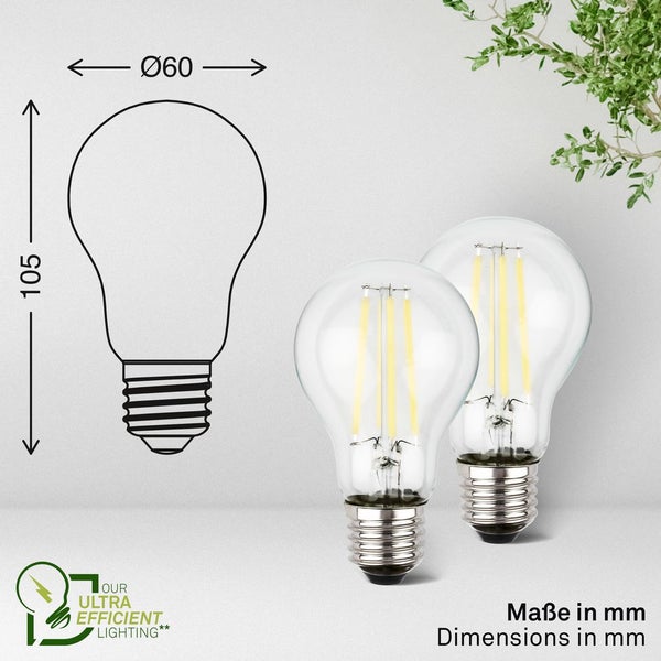 Ultra Efficient Beleuchtung der Energieeffizienzklasse A mit einer Lebensdauer von 50.000 Stunden nach Verordnung der Europäischen Union.