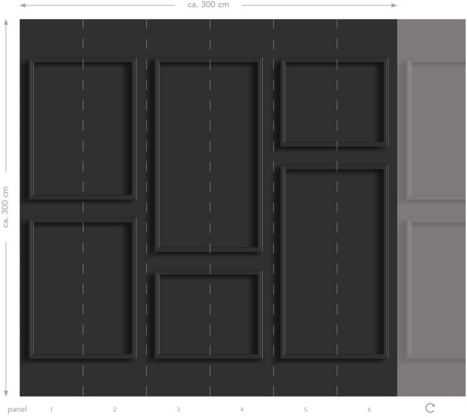 Paneel mit Rahmenoptik, circa 300 cm breit und circa 300 cm hoch