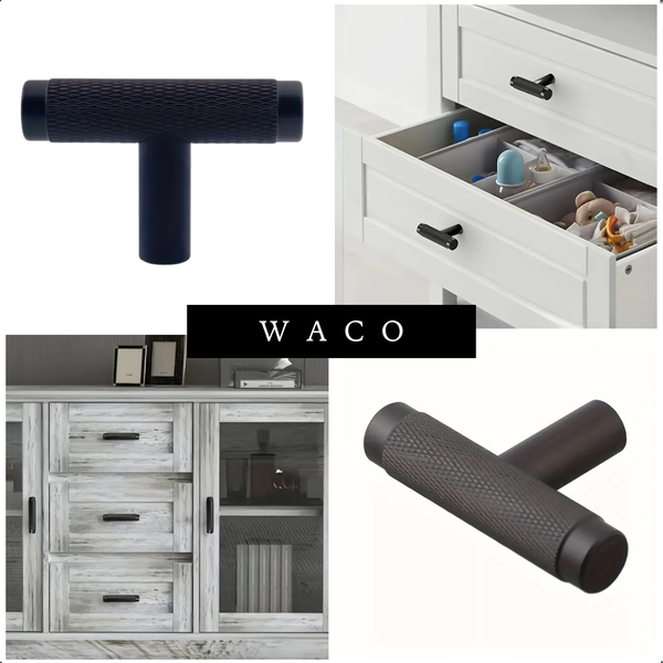 Verschiedene Ansichten eines Schubladengriffs im T-Design.