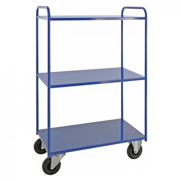 Transportwagen mit drei Ablageflächen und Rollen