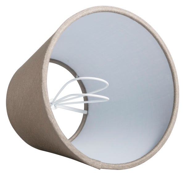 Leinenklemmschirm taupe 12 cm rund