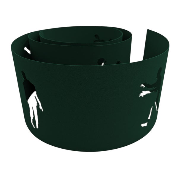 Grüne Rasenkante mit Zombie-Motiv