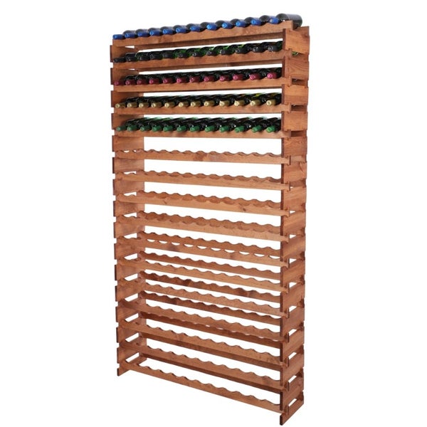 Weinregal VINOTECA FLEX PRO HxBxT 219x123x28cm 192 Flaschen auf 16 Ebenen Massives Kiefernholz Braun geölt