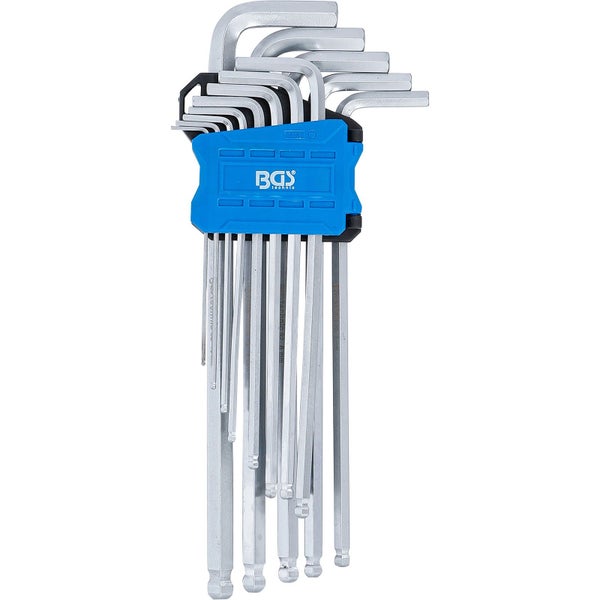 BGS Winkelschlüssel-Satz extra lang Innensechskant/Innensechskant mit Kugelkopf 1,5 - 10 mm 13tlg. - 9799
