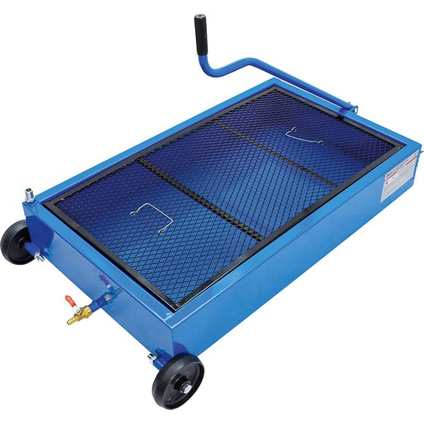 Ölauffangwagen mit Gitterrost und Rädern