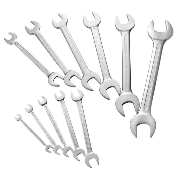 PROREGAL Werkzeug Satz Werkstattwagen Cheetah Doppelmaulschlüsselsatz 6 bis 32mm 11 Teile mit Schaumstoff Schubladeneinlage HxBxT 4,6 x 34 x 12,5 cm