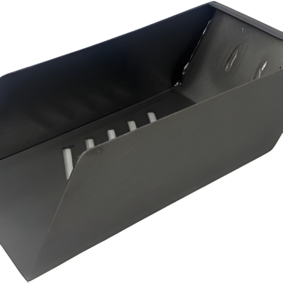 Sichtlagerbox aus Metall für die Wandmontage in Werkstatt und Lager.