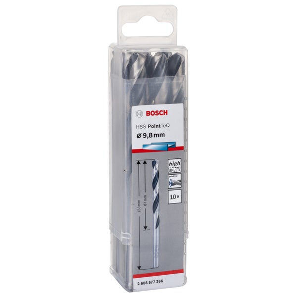 Bosch 10x HSS PointTeQ DIN 338 9,8 x 87 x 133 mm - 2608577266