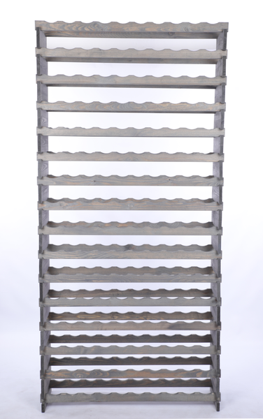 Weinregal VINOTECA FLEX PRO HxBxT 219x103x28cm 160 Flaschen auf 16 Ebenen Massives Kiefernholz Grau
