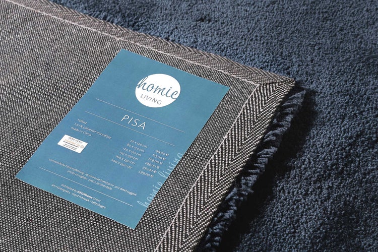Teppich Dunkelblau Hochflor Pisa Homie Living 80x150 cm